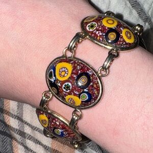 Colorful Mosaic Bracelet With Safteychain